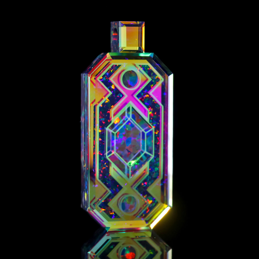 Faceted Rupee Opal Tablet Pendant