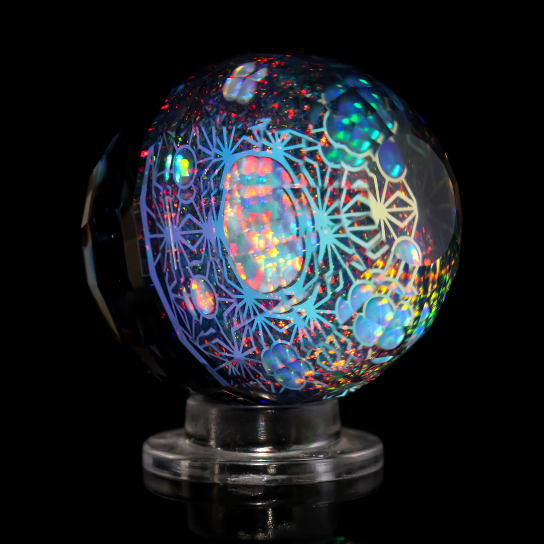 Faceted Dyson Sphere Socketed Opal Marble