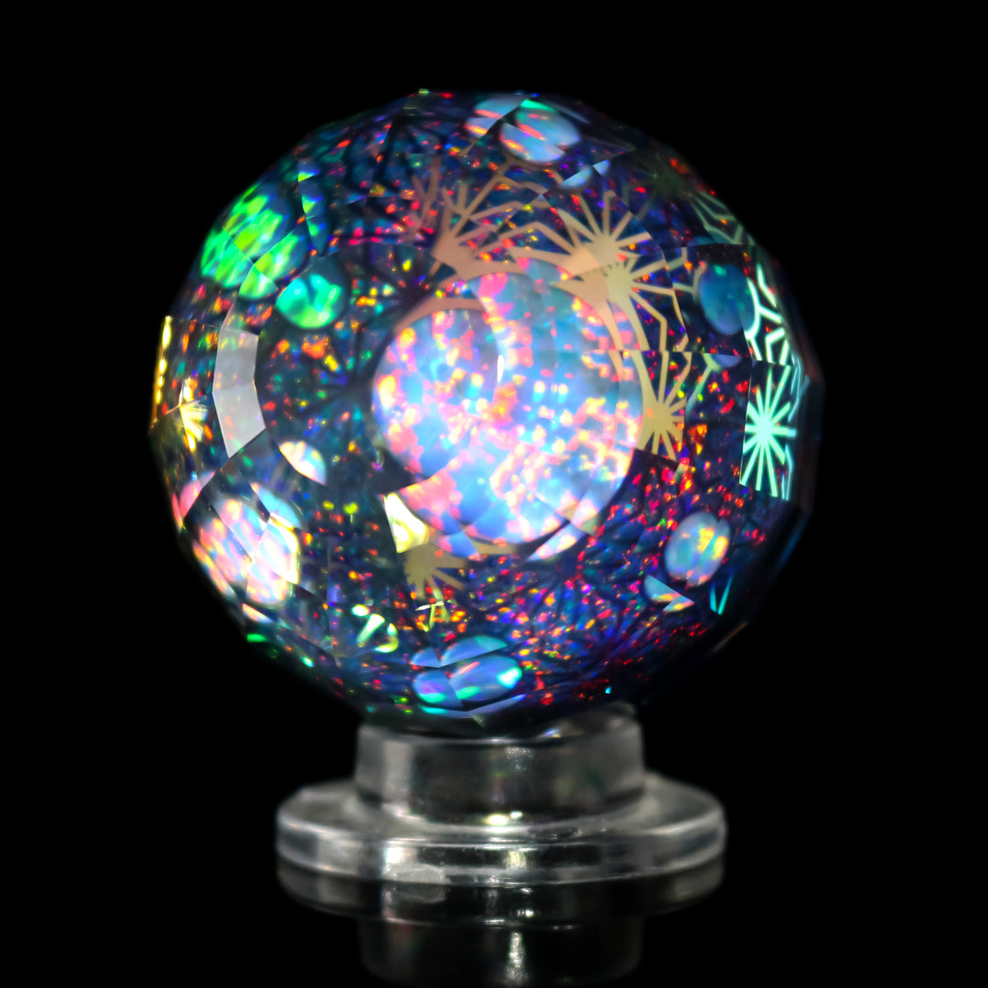 Faceted Dyson Sphere Socketed Opal Marble