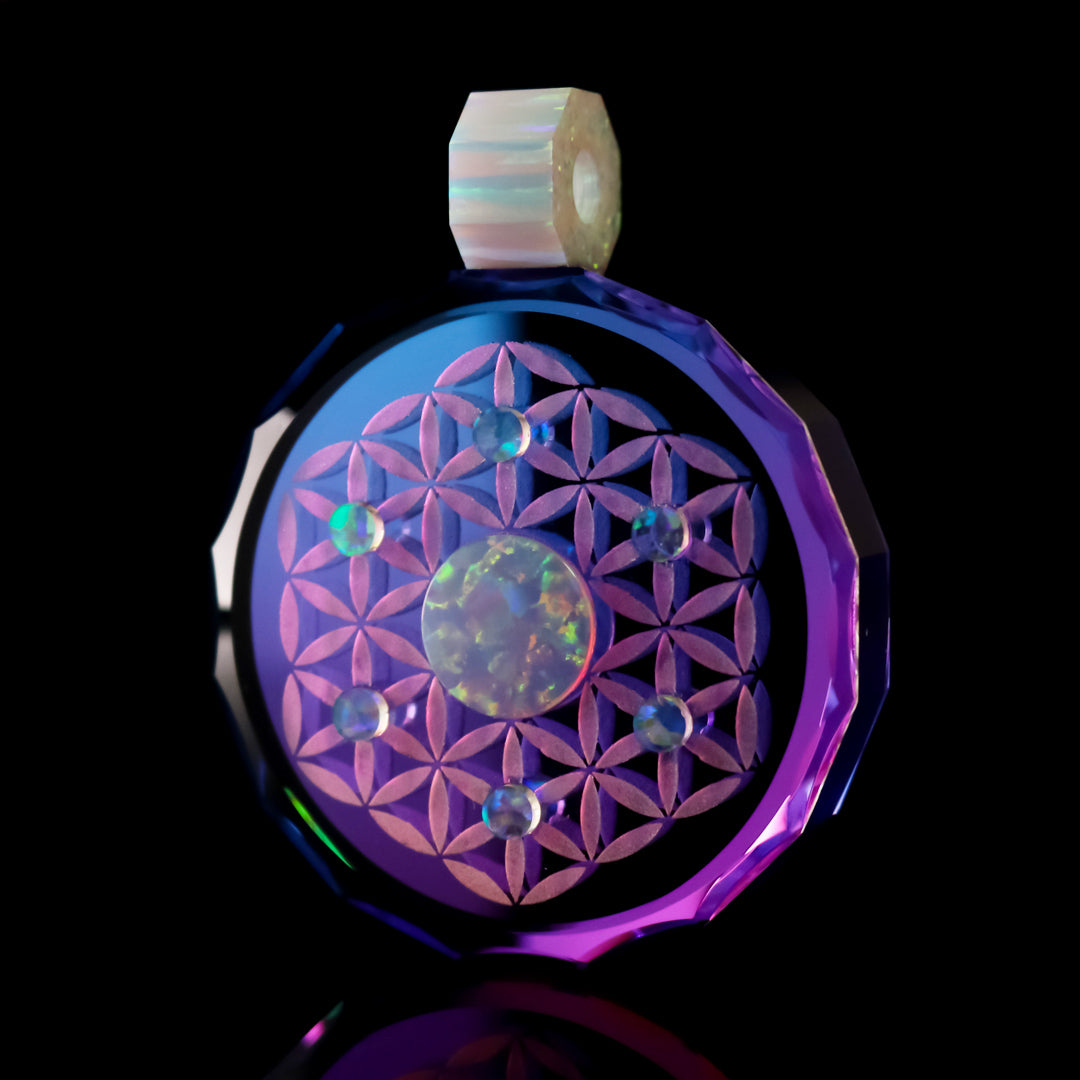 Faceted Seed of Life Opal Pendant
