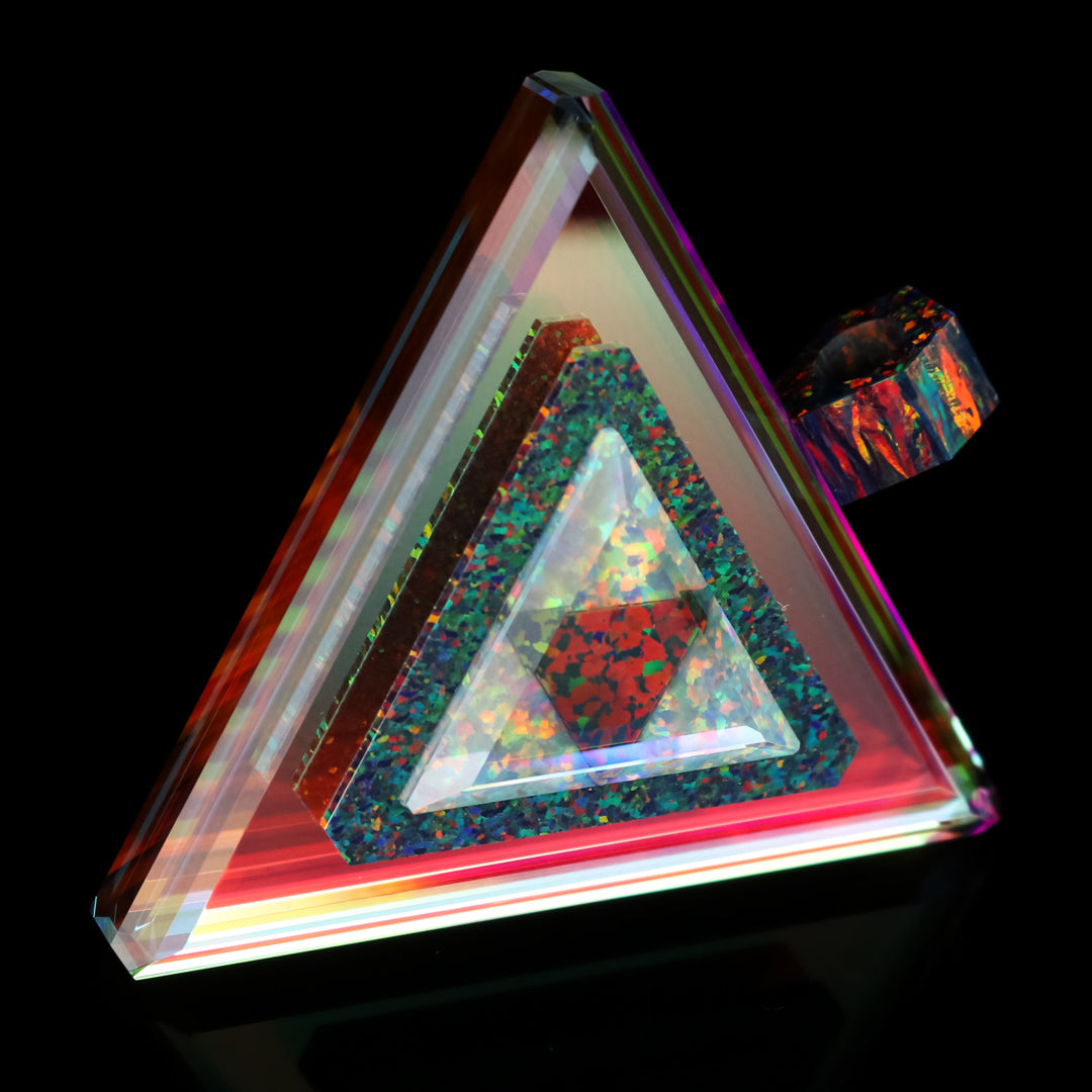 Opal Reactor Dichro Infinity Triangle Pendant