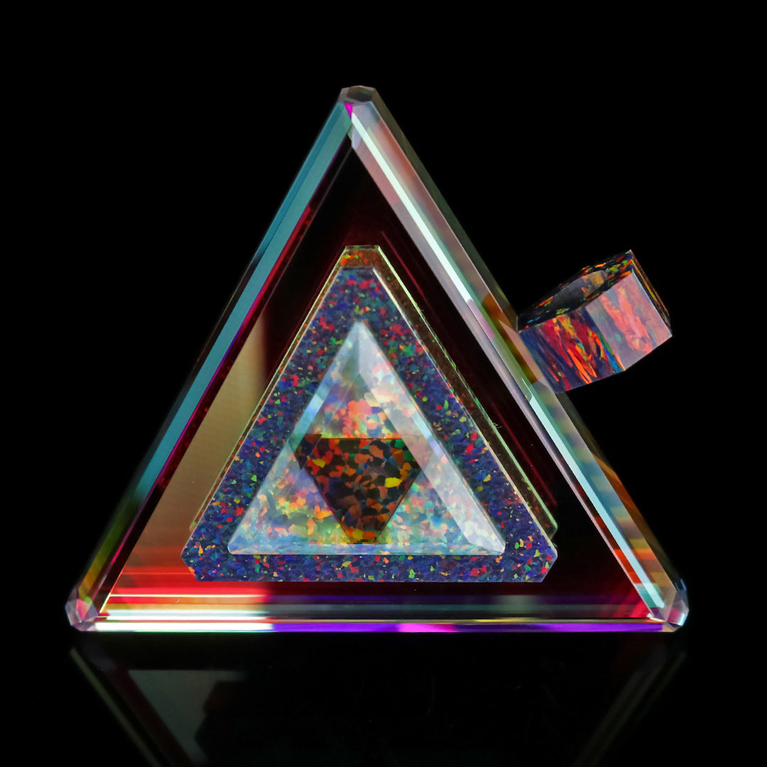 Opal Reactor Dichro Infinity Triangle Pendant