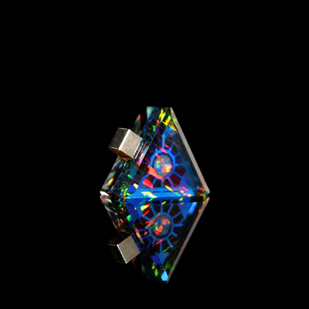 Micro Socketed Opal Triangle Pendant