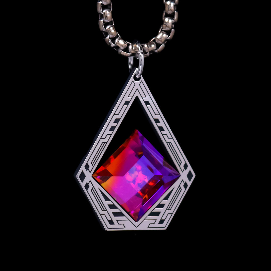 Silver Deco Droplet Pendant