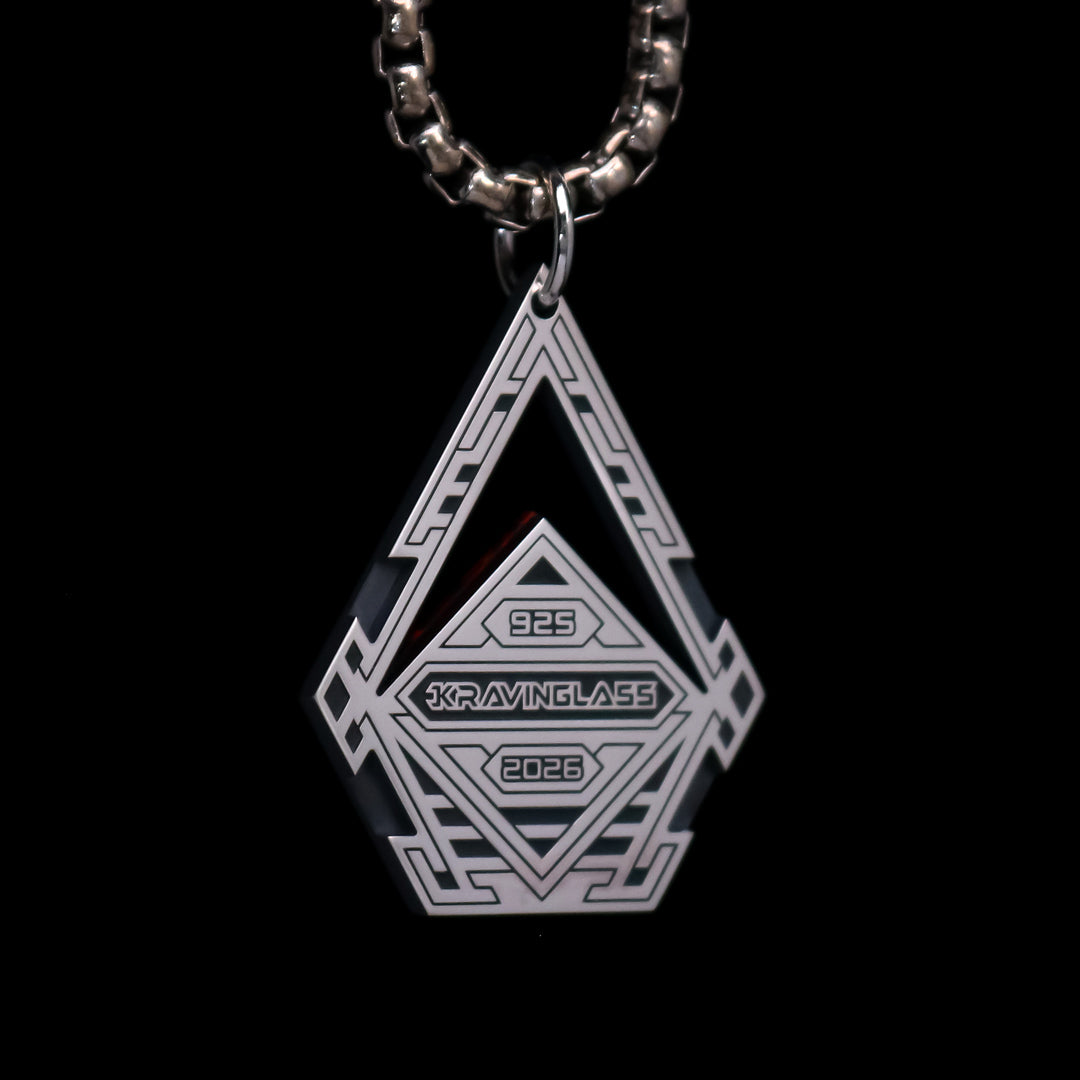 Silver Deco Droplet Pendant