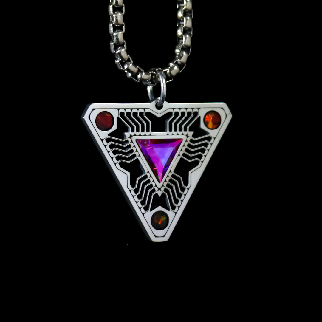 Silver Quantum Tech Triangle Pendant