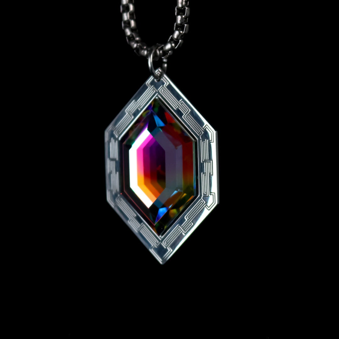 Silver Rupee Opal Gem Pendant