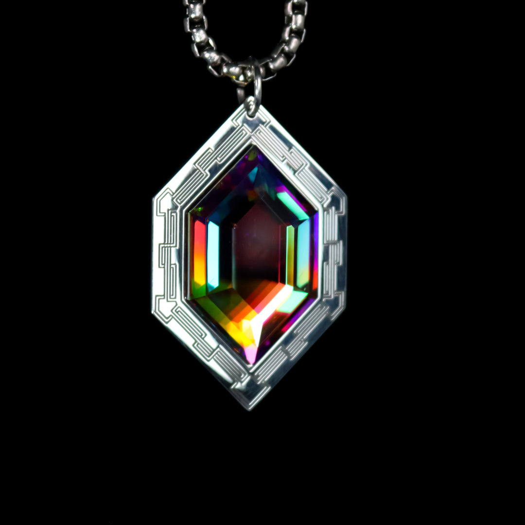 Silver Rupee Opal Gem Pendant