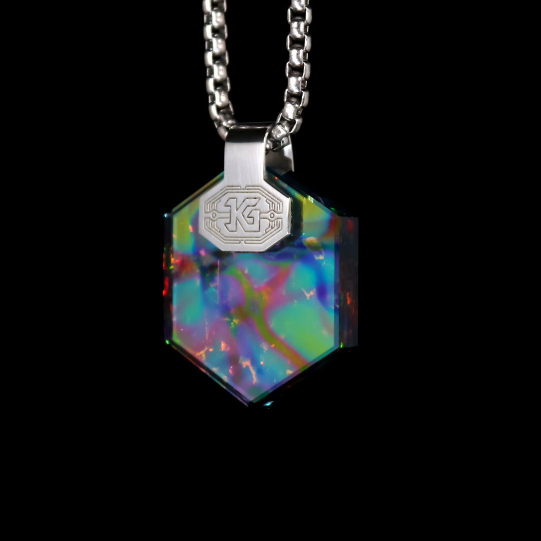 Silver Socketed Opal Pendant