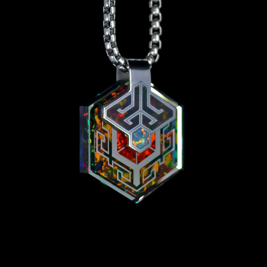 Silver Socketed Opal Pendant