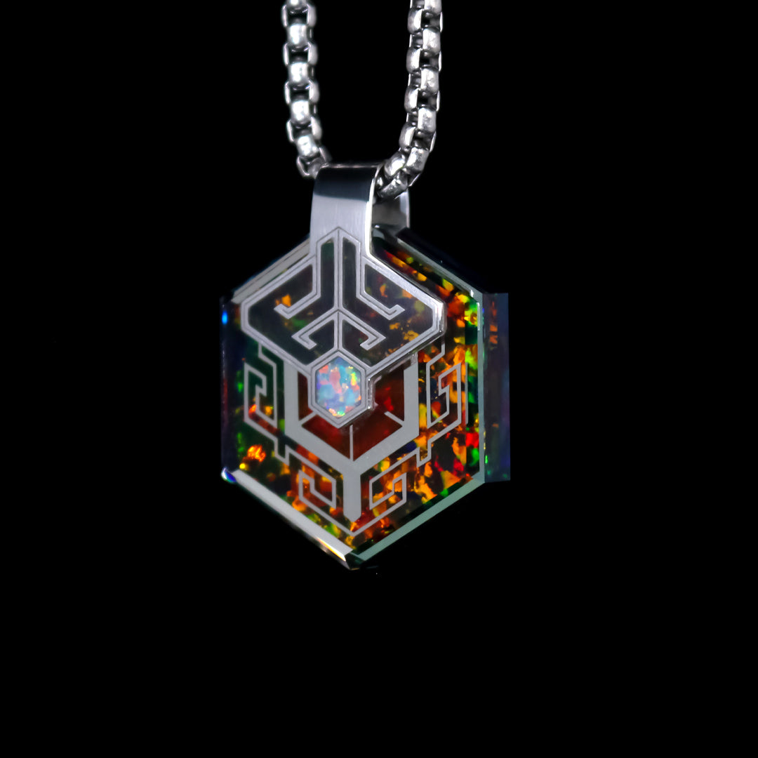 Silver Socketed Opal Pendant