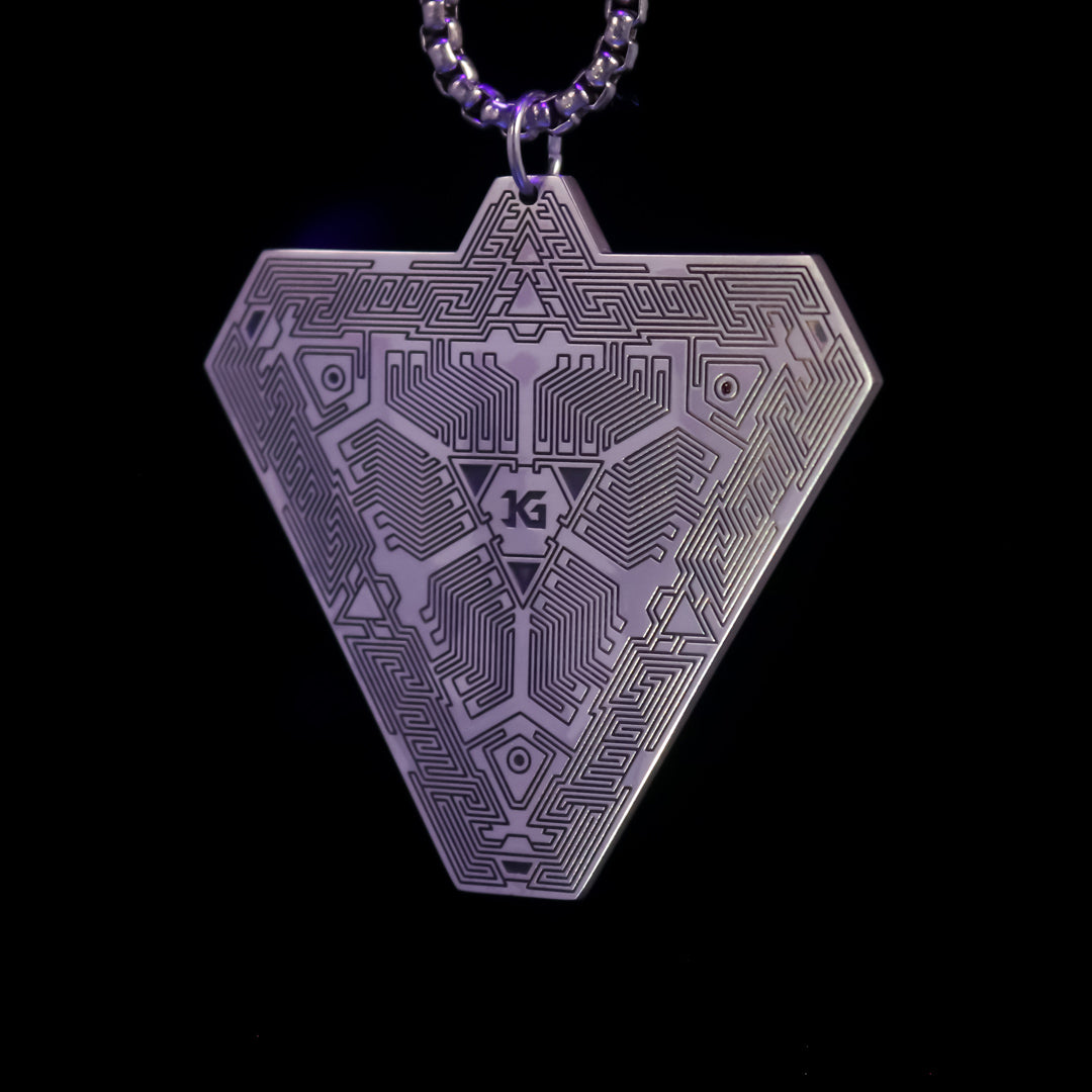 Silver UV Opal Triangle Pendant