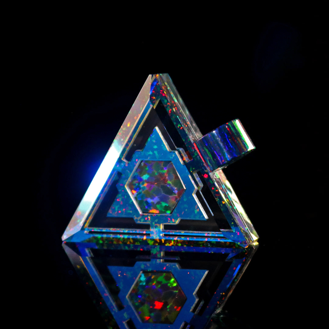 Mini Socketed Opal Triangle Pendant