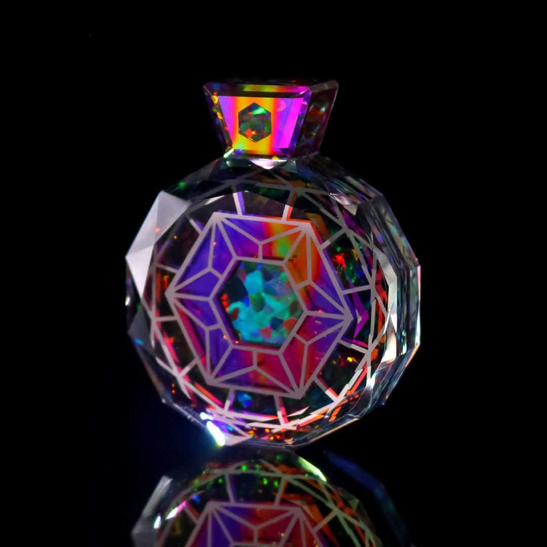 Socketed Hexagon Opal Nebula Pendant