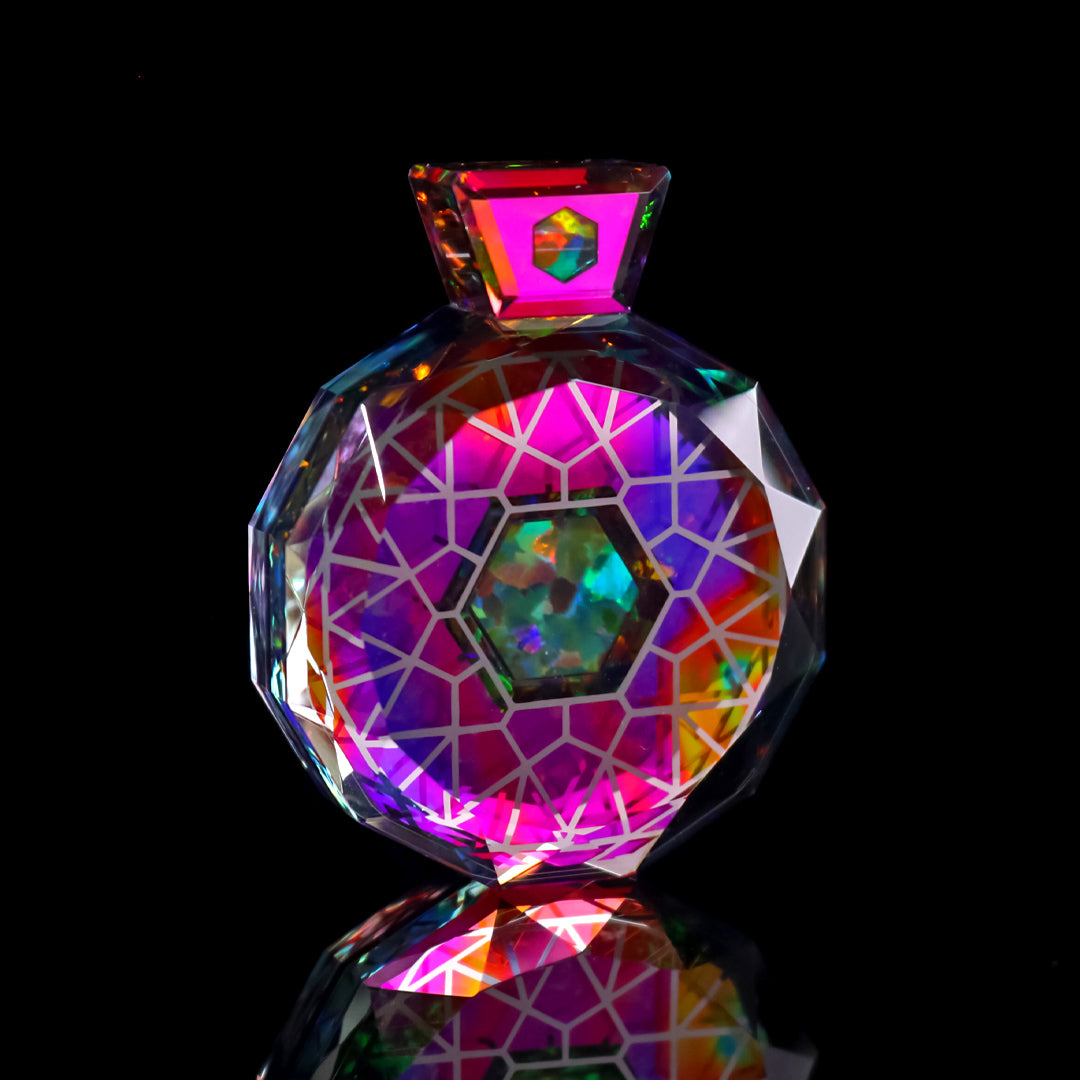Socketed Hexagon Opal Nebula Pendant