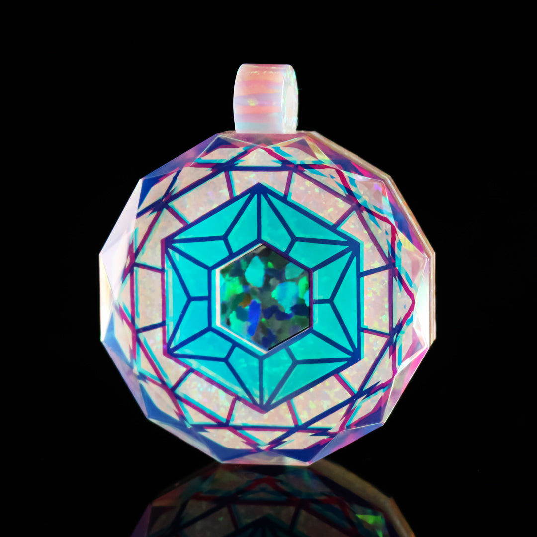 Sacred Socketed Hexagon Opal Pendant