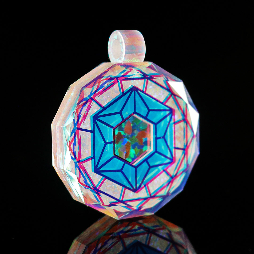 Sacred Socketed Hexagon Opal Pendant