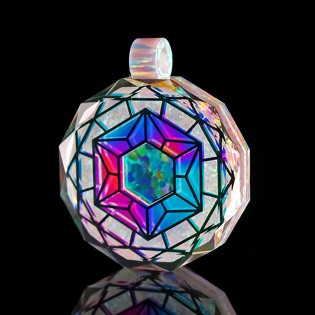 Sacred Socketed Hexagon Opal Pendant