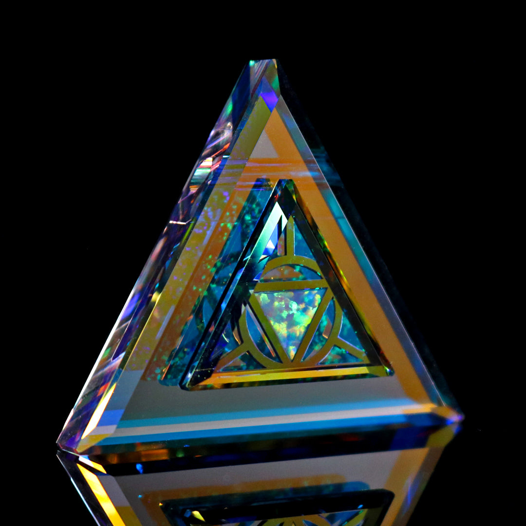 Socketed Opal Infinity Triangle Pendant