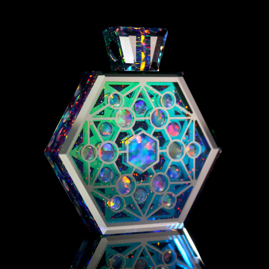 Socketed Hexagon Opal Amulet