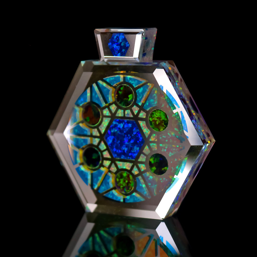 Socketed Sacred Geo Hexagon Opal Pendant