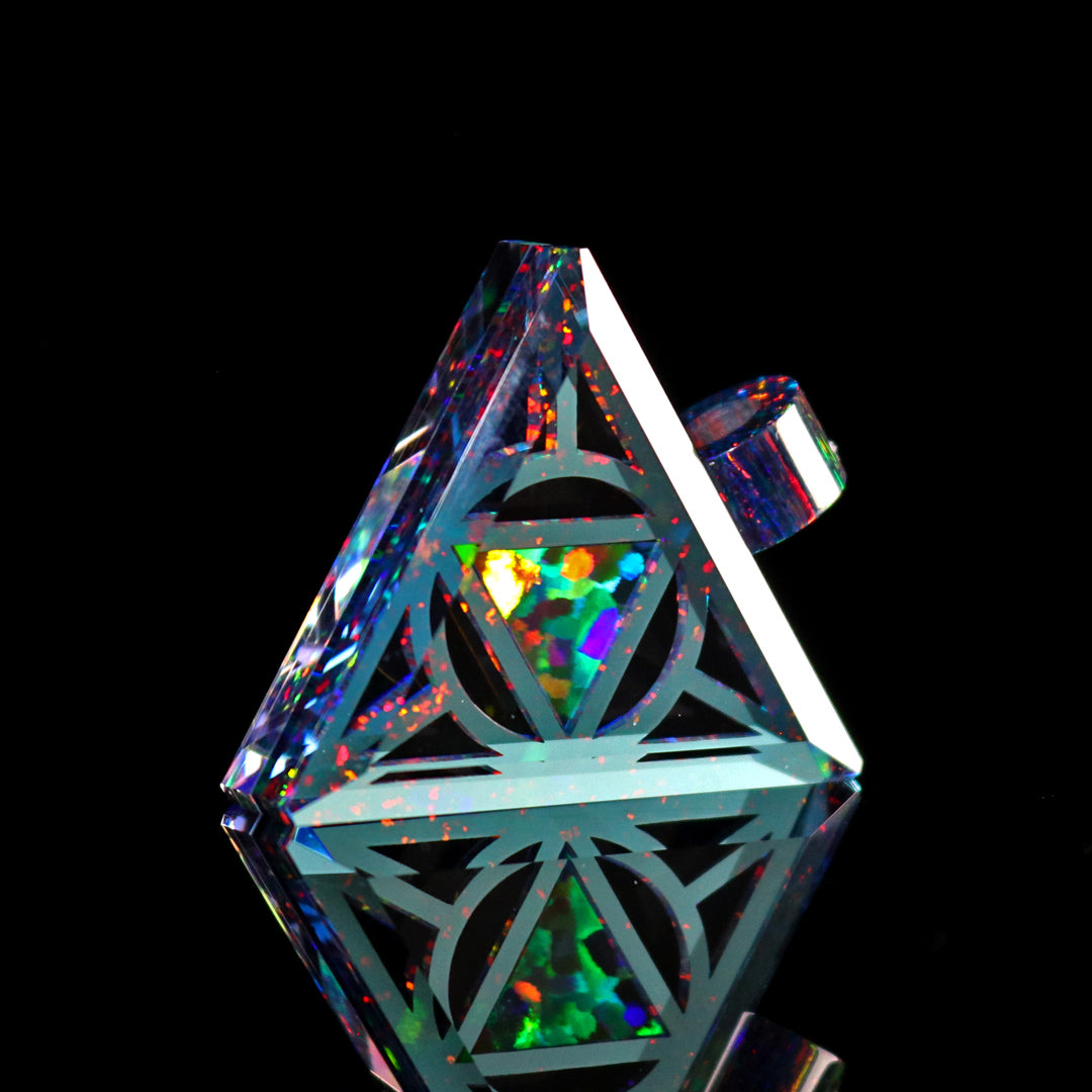 Mini Socketed Opal Triangle Pendant