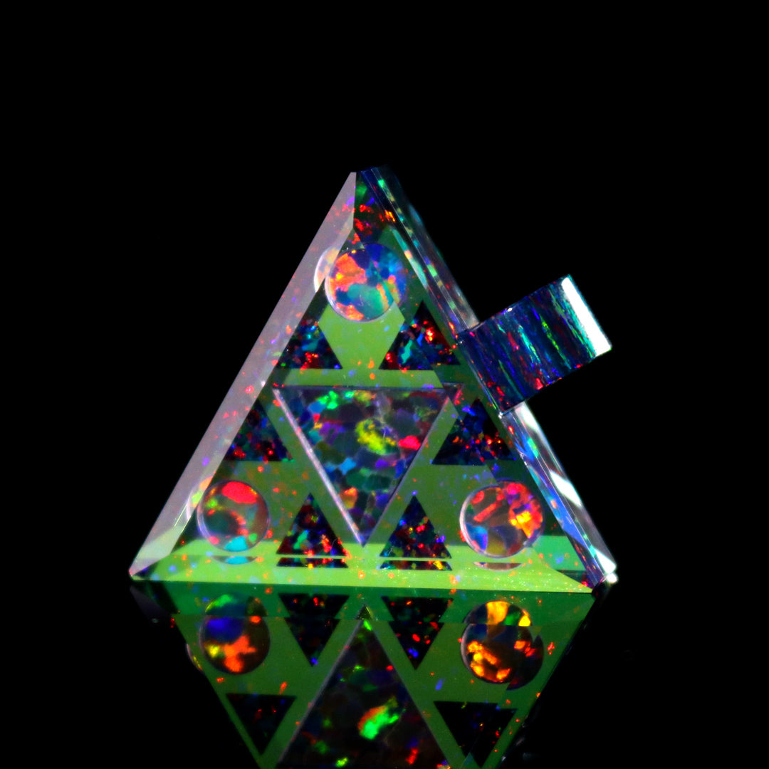 Mini Socketed Opal Triangle Pendant