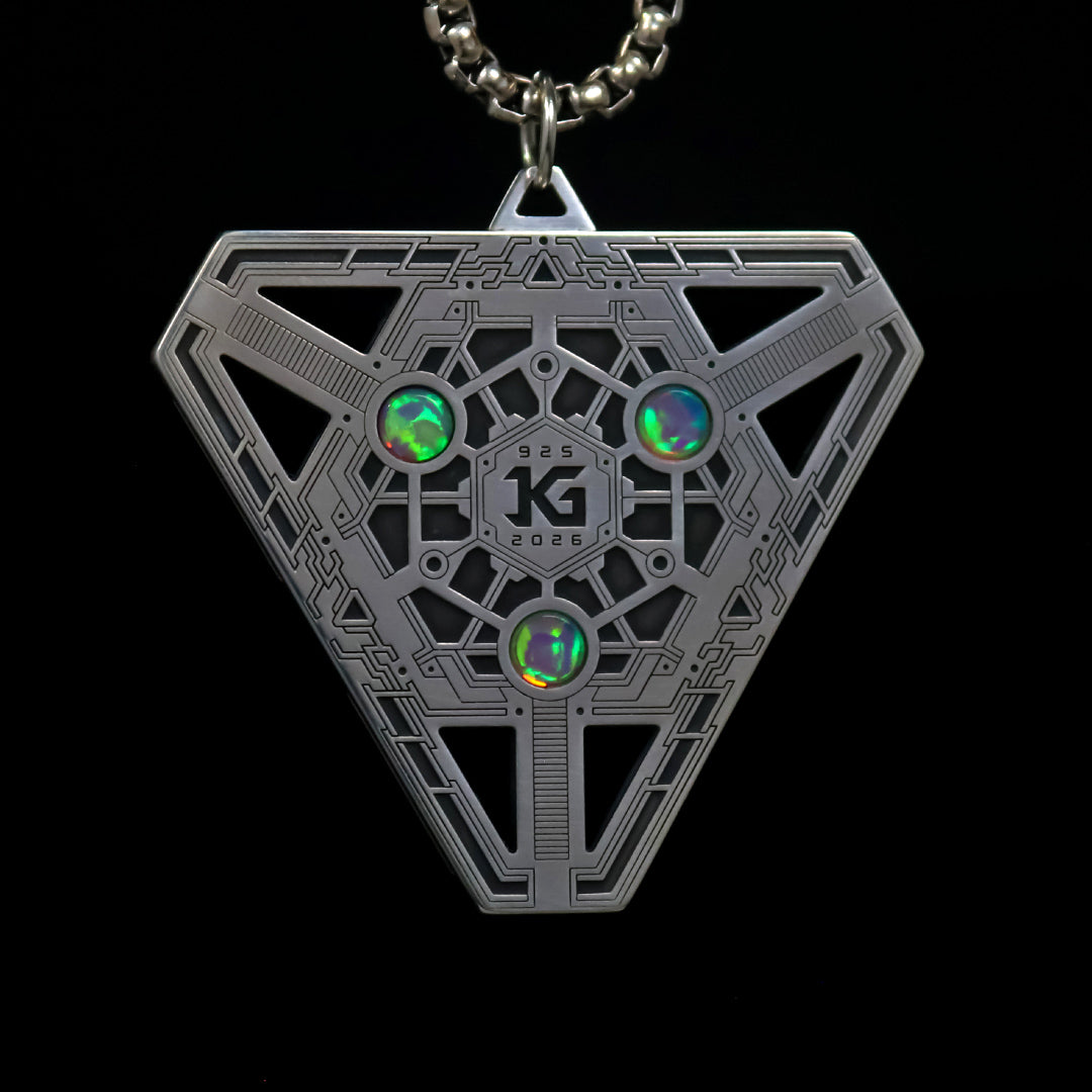 Silver Temple Gem Core Pendant