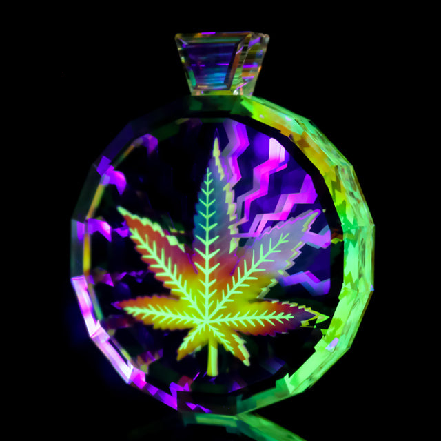 Faceted UV Leaf Pendant
