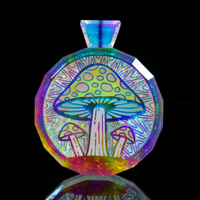 Faceted UV Opal Mushroom Pendant
