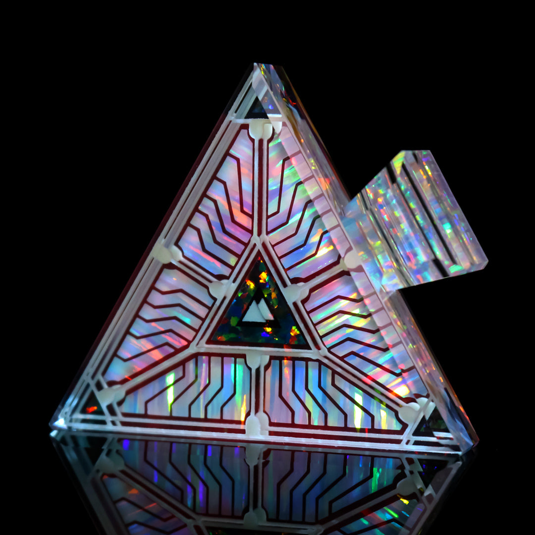 Glow in the Dark Quantum Core Triangle Pendant