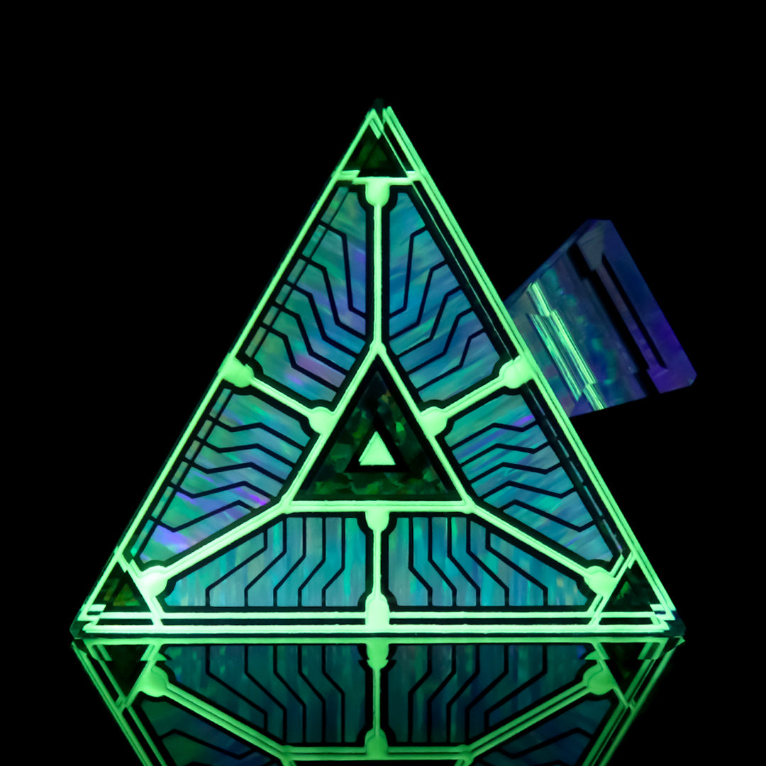 Glow in the Dark Quantum Core Triangle Pendant