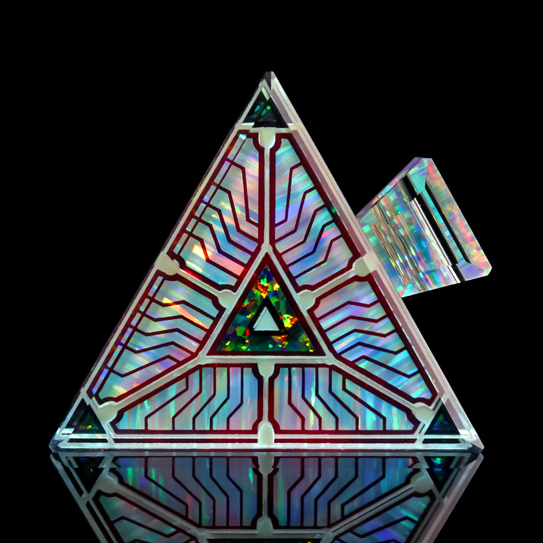 Glow in the Dark Quantum Core Triangle Pendant