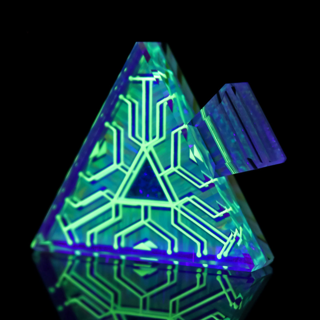 Glow in the Dark Cosmic Opal Triangle Pendant