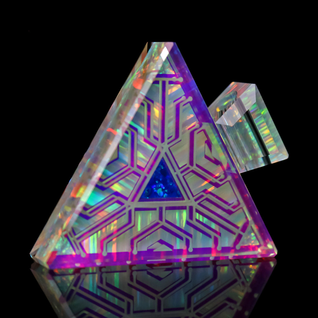 Glow in the Dark Cosmic Opal Triangle Pendant