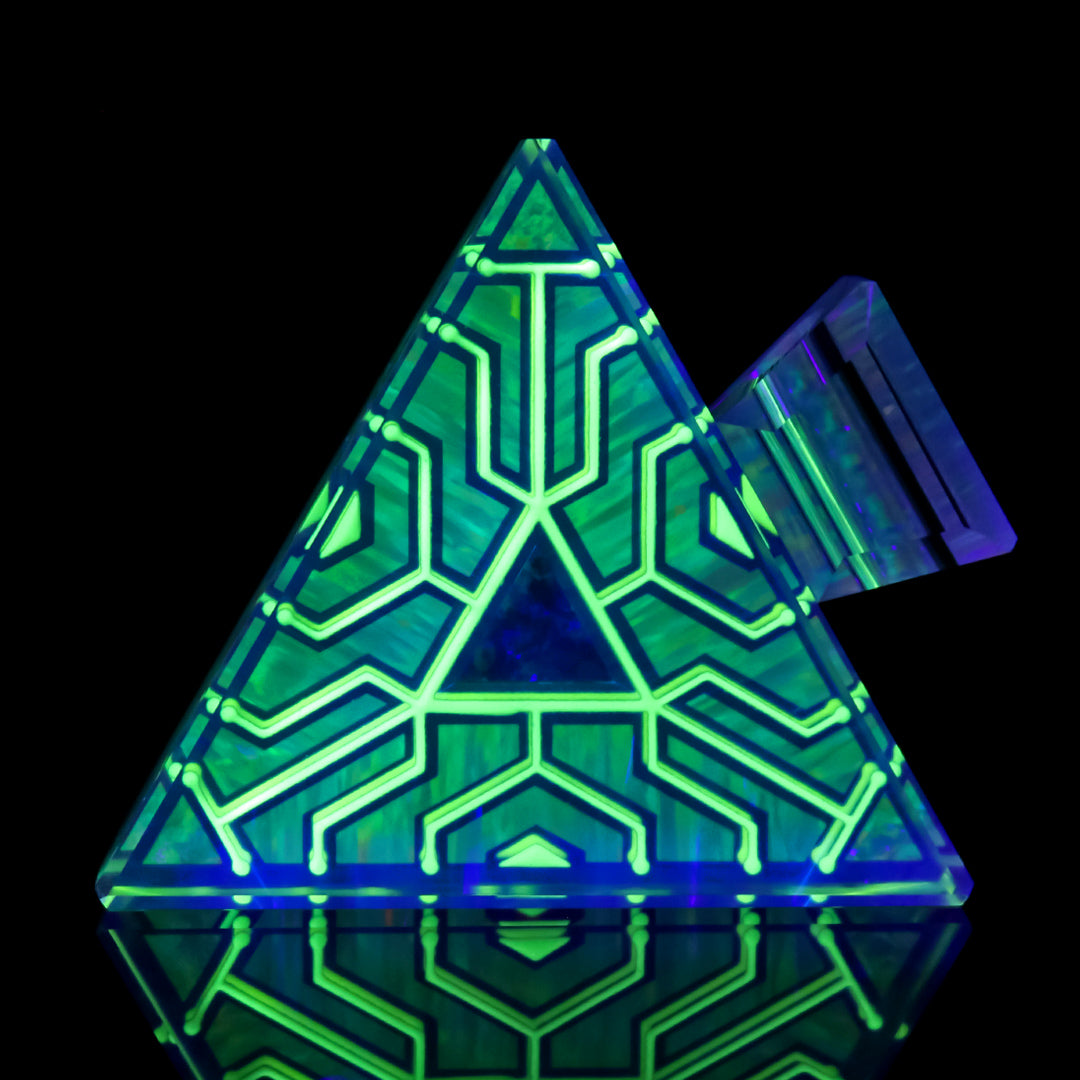 Glow in the Dark Cosmic Opal Triangle Pendant