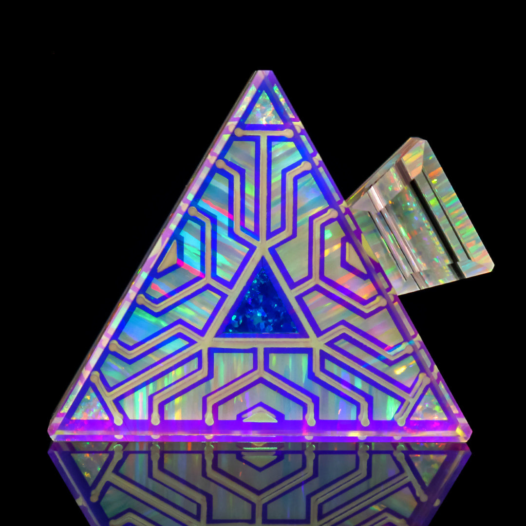 Glow in the Dark Cosmic Opal Triangle Pendant