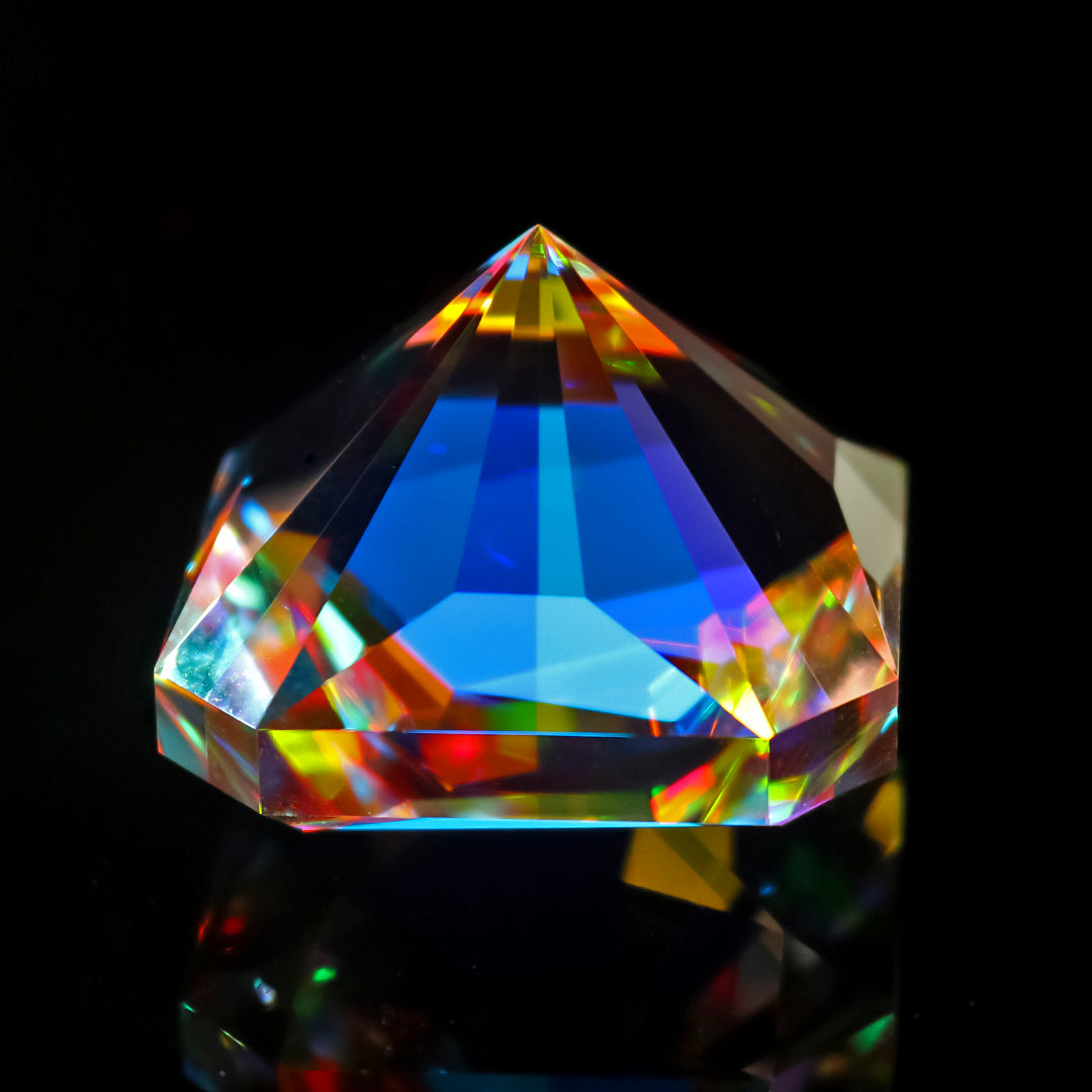 Faceted XL Dichro Glass Gem