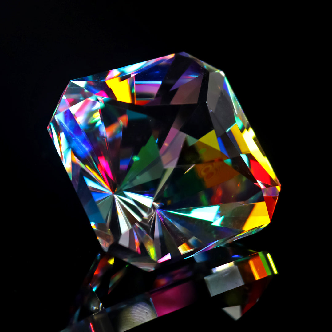 Faceted XL Dichro Glass Gem