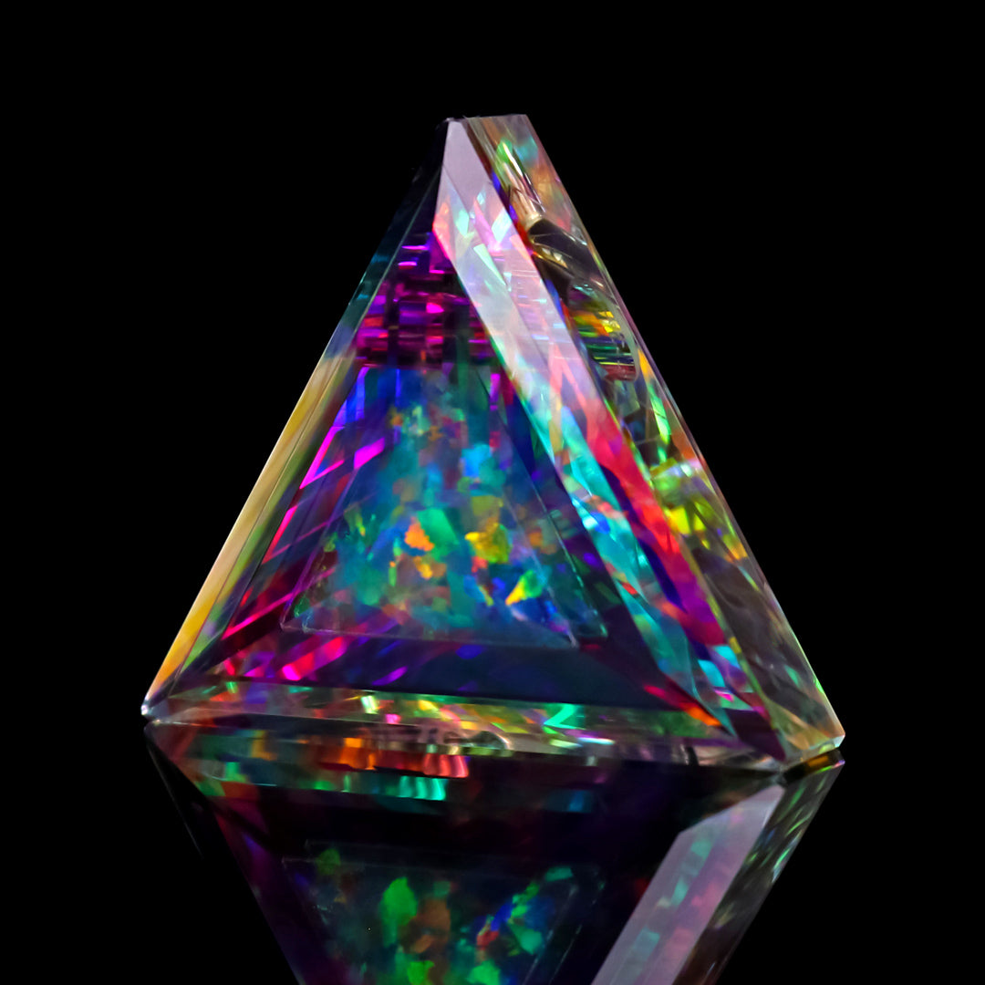 Faceted Triangle Opal Gem Pendant
