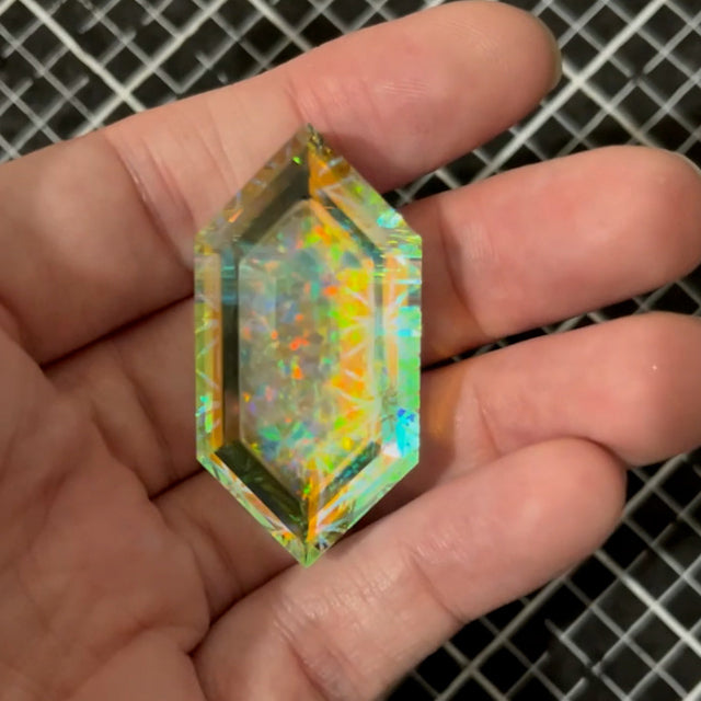 Faceted Seed of Life Rupee Opal Pendant