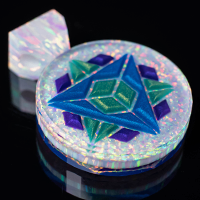Faceted 3D Sacred Geo Opal Inlay Pendant