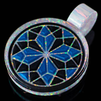 3D Geometric Opal Inlay Pendant