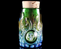 Green Flames & Skull Marble Jar