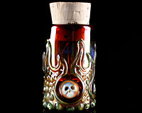 Amber Flames & Skull Marble Jar