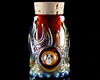 Amber Flames & Skull Marble Jar