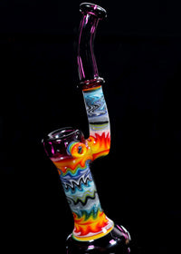 ASG Gold Amethyst Chaos Linework Bubbler
