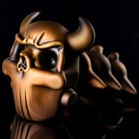 Torcher Gold Blasted Demon Skull Pipe