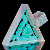 Blasted Dichro Triangle Opal Refractor Pendant