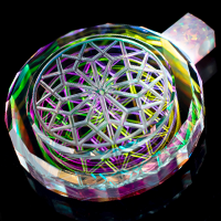Faceted Geometric Dichro Infinity Pendant